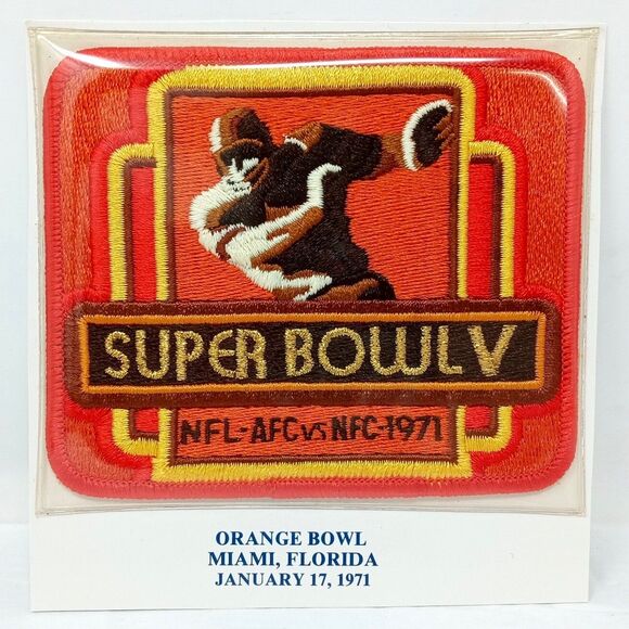 SUPER BOWL V Baltimore Colts Dallas Cowboys NFL Patch Chuck Howley MVP - Picture 1 of 4